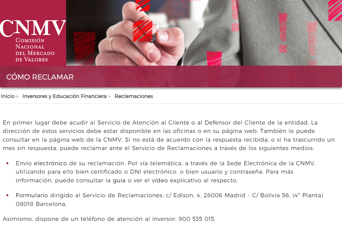 reclamos cnmv